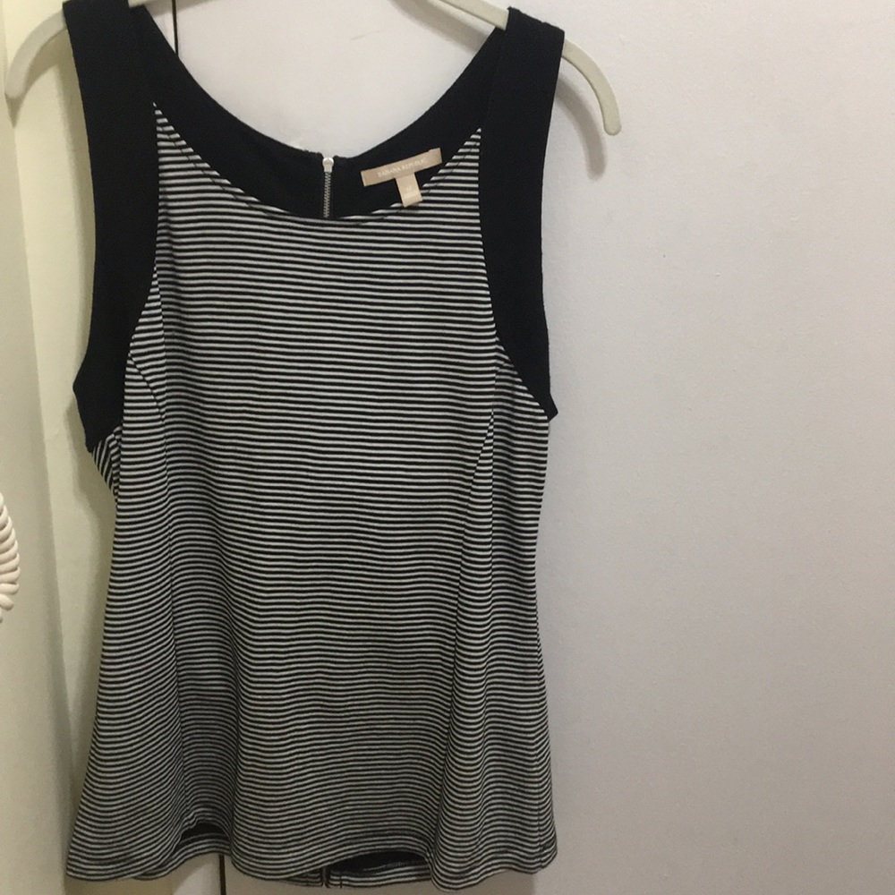 Banana Republic black and white zipper top